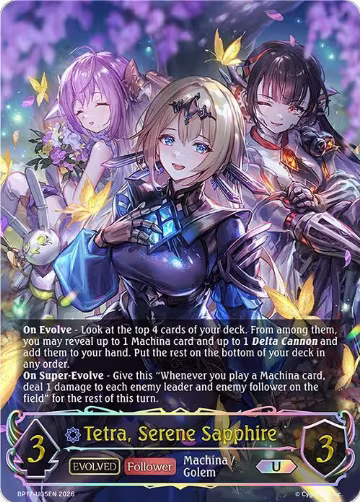 Tetra, Serene Sapphire (Evolved) (U) (BP17-U05EN), Convergent Destinies — Shadowverse card price
