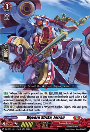 Wyvern Strike, Jarran (TDR) (DZ-SS14/011EN-R), DZ-SS14: Dragonic Overlord Start Deck — Vanguard card price