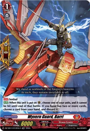 Wyvern Guard, Barri (TDR) (DZ-SS14/012EN-R), DZ-SS14: Dragonic Overlord Start Deck — Vanguard card price