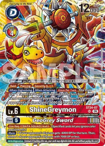 ShineGreymon // GeoGrey Sword (Dual Revolution Release Event Participant) (ST24-07 SR), Dual Revolution Release Event Cards — Digimon card price