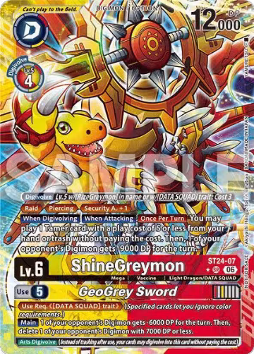 ShineGreymon // GeoGrey Sword (Dual Revolution Release Event Winner) (ST24-07 SR), Dual Revolution Release Event Cards — Digimon card price