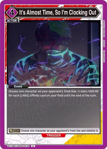 It's Almost Time, So I'm Clocking Out (UE19BT/SMD-1-078), SAKAMOTO DAYS — Union Arena card price