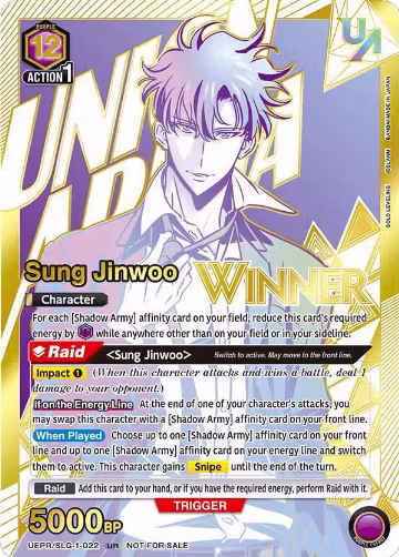Sung Jinwoo (022) (UR) (Winner) (UEPR/SLG-1-022), Union Arena Promotion Cards — Union Arena card price