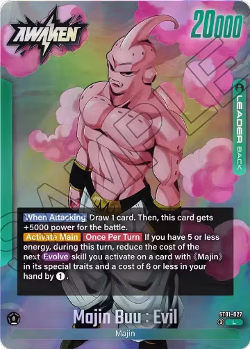 Majin Buu/Majin Buu : Pure Evil // Majin Buu : Evil (ST01-027), Story Booster 01 — DB Fusion card price