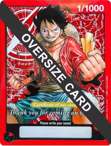 Monkey.D.Luffy (Certificate of our crew) (Oversized) (1/1000), One Piece Promotion Cards — One Piece card price