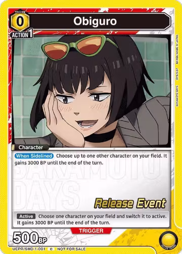 Obiguro (UE19BT/SMD-1-001), SAKAMOTO DAYS Release Event Cards — Union Arena card price