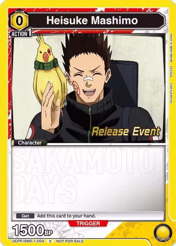 Heisuke Mashimo (004) (UE19BT/SMD-1-004), SAKAMOTO DAYS Release Event Cards — Union Arena card price