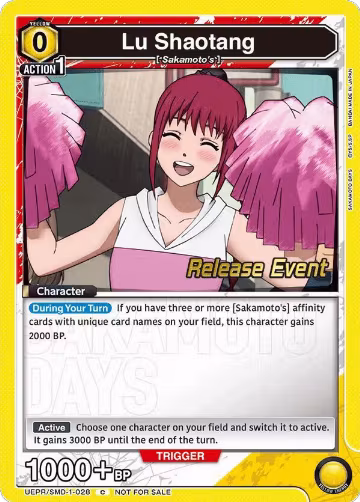 Lu Shaotang (028) (UE19BT/SMD-1-028), SAKAMOTO DAYS Release Event Cards — Union Arena card price