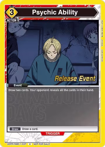 Psychic Ability (UE19BT/SMD-1-037), SAKAMOTO DAYS Release Event Cards — Union Arena card price