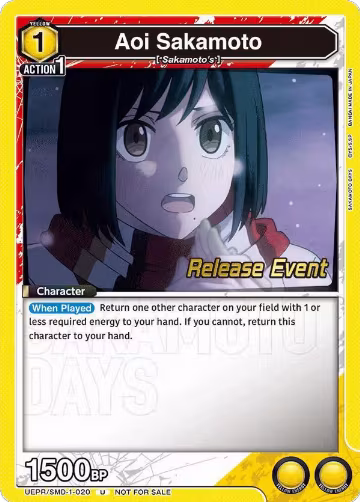 Aoi Sakamoto (020) (UE19BT/SMD-1-020), SAKAMOTO DAYS Release Event Cards — Union Arena card price