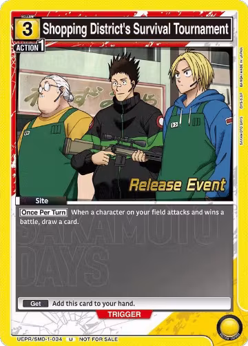 Shopping District's Survival Tournament (UE19BT/SMD-1-034), SAKAMOTO DAYS Release Event Cards — Union Arena card price