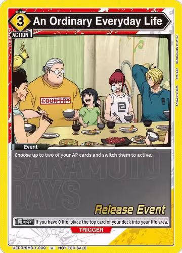 An Ordinary Everyday Life (UE19BT/SMD-1-039), SAKAMOTO DAYS Release Event Cards — Union Arena card price