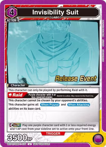 Invisibility Suit (UE19BT/SMD-1-071), SAKAMOTO DAYS Release Event Cards — Union Arena card price