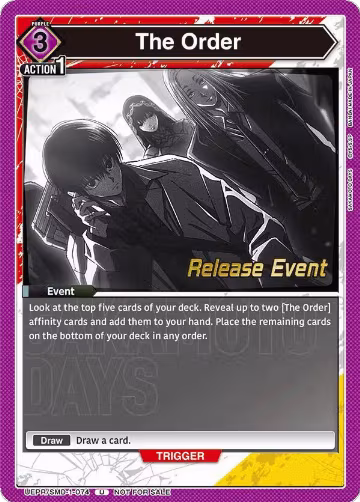 The Order (UE19BT/SMD-1-074), SAKAMOTO DAYS Release Event Cards — Union Arena card price