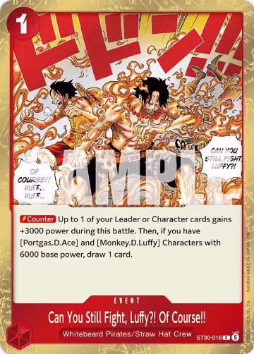 Can You Still Fight, Luffy?! Of Course!! (ST30-016), ST-30: Starter Deck 30 EX Luffy & Ace — One Piece card price