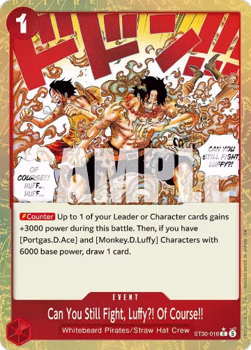 Can You Still Fight, Luffy?! Of Course!! (Parallel) (ST30-016), ST-30: Starter Deck 30 EX Luffy & Ace — One Piece card price
