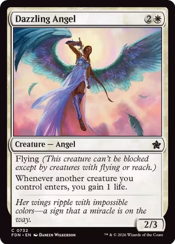 Dazzling Angel (0732) (732), Foundations — Magic card price