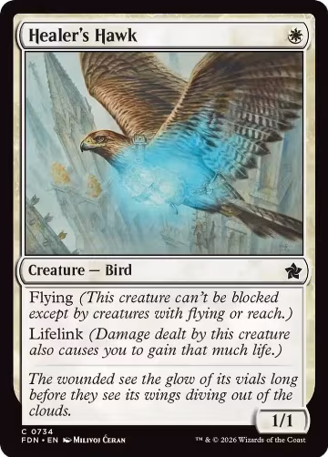 Healer's Hawk (0734) (734), Foundations — Magic card price