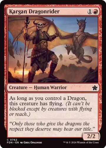 Kargan Dragonrider (0762) (762), Foundations — Magic card price
