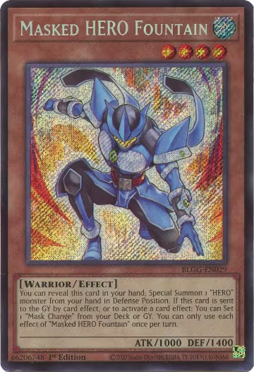 Masked HERO Fountain (BLGG-EN029), Battles of Legend: Glorious Gallery — Yu-Gi-Oh! card price