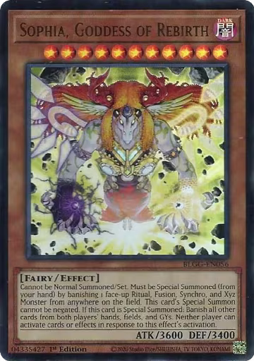 Sophia, Goddess of Rebirth (BLGG-EN056), Battles of Legend: Glorious Gallery — Yu-Gi-Oh! card price