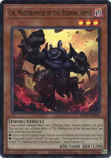 Cir, Malebranche of the Burning Abyss (BLGG-EN064), Battles of Legend: Glorious Gallery — Yu-Gi-Oh! card price