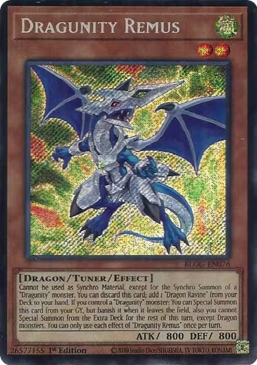 Dragunity Remus (BLGG-EN076), Battles of Legend: Glorious Gallery — Yu-Gi-Oh! card price