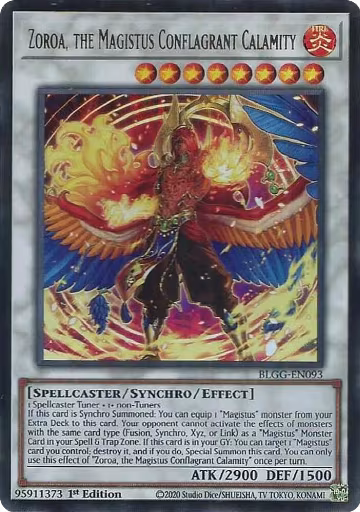 Zoroa, the Magistus Conflagrant Calamity (BLGG-EN093), Battles of Legend: Glorious Gallery — Yu-Gi-Oh! card price