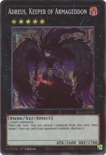 Adreus, Keeper of Armageddon (BLGG-EN096), Battles of Legend: Glorious Gallery — Yu-Gi-Oh! card price