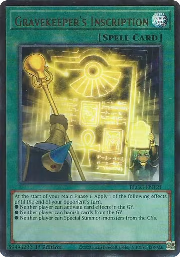 Gravekeeper's Inscription (BLGG-EN121), Battles of Legend: Glorious Gallery — Yu-Gi-Oh! card price