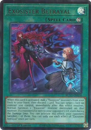 Exosister Betrayal (BLGG-EN130), Battles of Legend: Glorious Gallery — Yu-Gi-Oh! card price