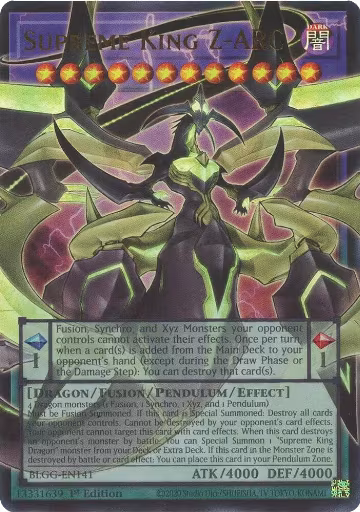 Supreme King Z-ARC (BLGG-EN141), Battles of Legend: Glorious Gallery — Yu-Gi-Oh! card price