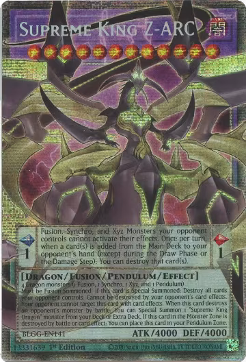 Supreme King Z-ARC (Starlight Rare) (BLGG-EN141), Battles of Legend: Glorious Gallery — Yu-Gi-Oh! card price
