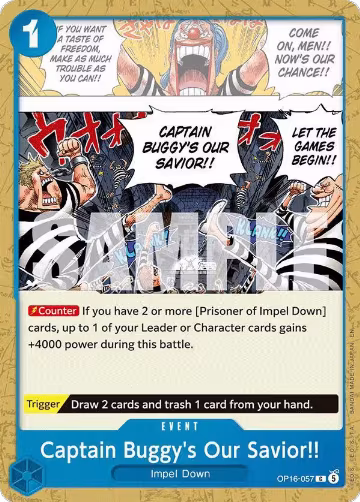 Captain Buggy's Our Savior!! (OP16-057), The Time of Battle — One Piece card price