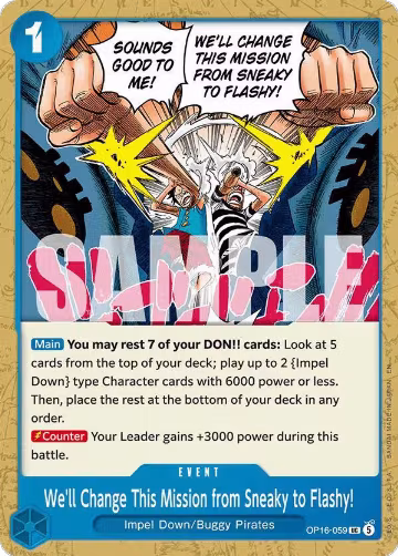 We'll Change This Mission from Sneaky to Flashy! (OP16-059), The Time of Battle — One Piece card price