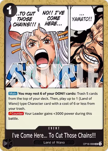 I've Come Here... To Cut Those Chains!!! (OP16-099), The Time of Battle — One Piece card price