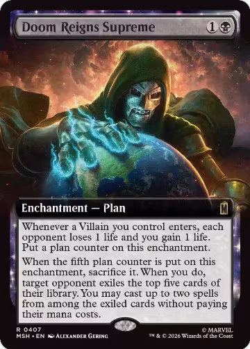 Doom Reigns Supreme (Extended Art) (407), Marvel Super Heroes — Magic card price