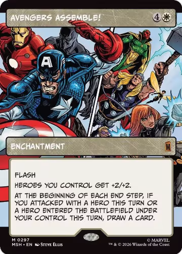 Avengers Assemble! (Borderless) (0297) (297), Marvel Super Heroes — Magic card price