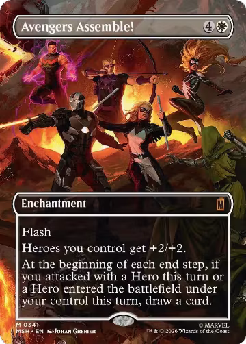 Avengers Assemble! (Borderless) (0341) (341), Marvel Super Heroes — Magic card price