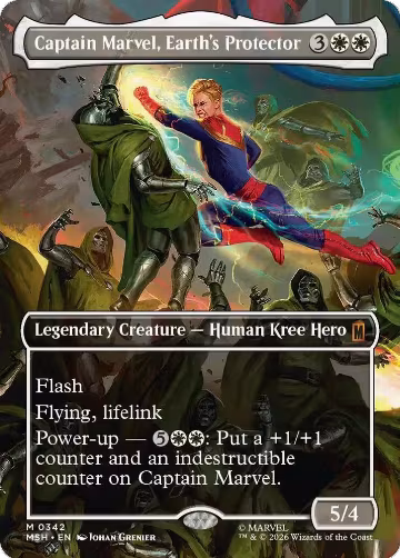 Captain Marvel, Earth's Protector (Borderless) (0342) (342), Marvel Super Heroes — Magic card price