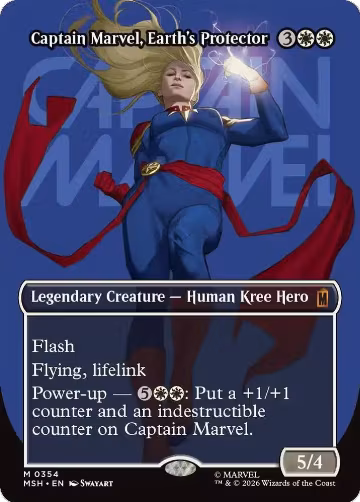Captain Marvel, Earth's Protector (Borderless) (0354) (354), Marvel Super Heroes — Magic card price