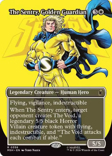 The Sentry, Golden Guardian (Borderless) (358), Marvel Super Heroes — Magic card price