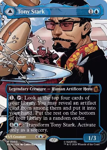Tony Stark (Borderless) (0350) (350), Marvel Super Heroes — Magic card price