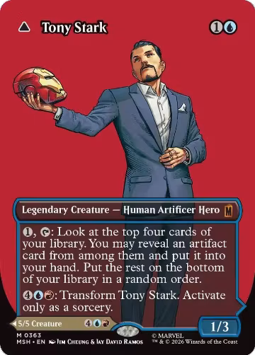 Tony Stark (Borderless) (0363) (363), Marvel Super Heroes — Magic card price