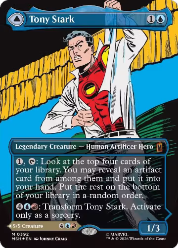 Tony Stark (Borderless) (0392) (392), Marvel Super Heroes — Magic card price