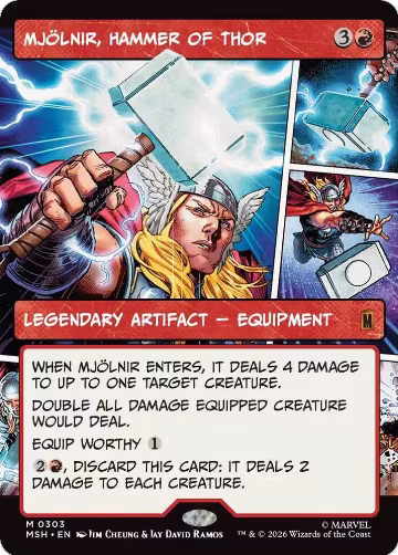 Mjolnir, Hammer of Thor (Borderless) (0303) (303), Marvel Super Heroes — Magic card price