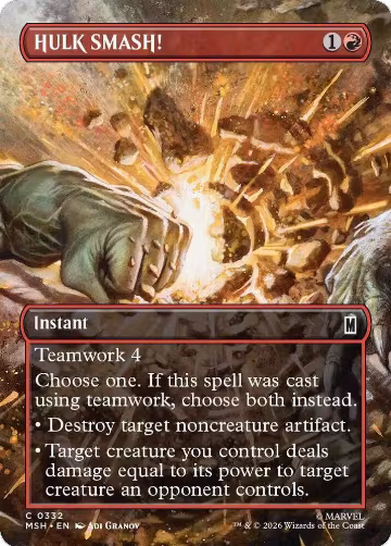 HULK SMASH! (Borderless) (332), Marvel Super Heroes — Magic card price
