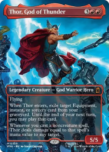 Thor, God of Thunder (Borderless) (0338) (338), Marvel Super Heroes — Magic card price