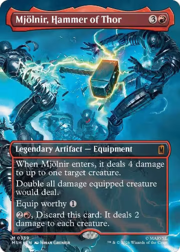 Mjolnir, Hammer of Thor (Borderless) (0339) (339), Marvel Super Heroes — Magic card price