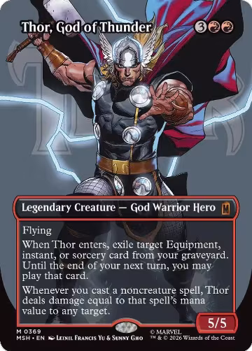 Thor, God of Thunder (Borderless) (0369) (369), Marvel Super Heroes — Magic card price